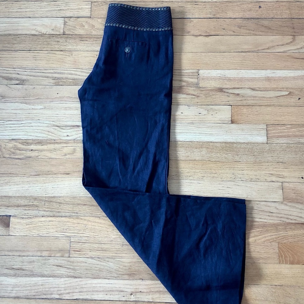 Purple linen pants